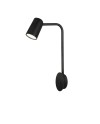 SAL NEGRO * APLIQUE LED GU10 CON INTERRUPTOR NEGRO